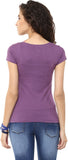 Yepme Graphic Print Women's V-neck Purple T-Shirt