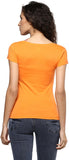Yepme Graphic Print Women's V-neck Orange T-Shirt