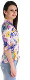 ZAIRE Casual 3/4 Sleeve Floral Print Women's Top