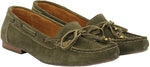 Blue Button Safari Green Loafers