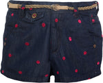 Vitamins Embroidered Baby Girl's Denim Shorts