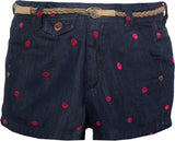 Vitamins Embroidered Baby Girl's Denim Shorts