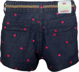 Vitamins Embroidered Baby Girl's Denim Shorts