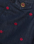 Vitamins Embroidered Baby Girl's Denim Shorts