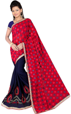 BOMBAY VELVAT FAB Embriodered Fashion Georgette Sari