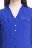 Elisabetta Bartolli Party Short Sleeve Solid Women's Top