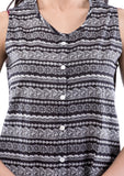 Peppermint Blues Casual Sleeveless Printed Women's Top