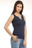 Cation Casual Short Sleeve, Sleeveless Solid Women's Top