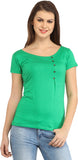 Cation Casual Short Sleeve Solid Women's Top