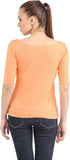 Cation Casual Short Sleeve, 3/4 Sleeve Solid Women's Top