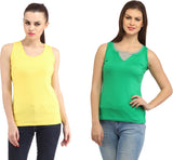 Cation Casual Sleeveless Solid Women's Top