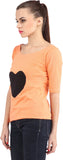 Cation Casual 3/4 Sleeve Solid Women's Top