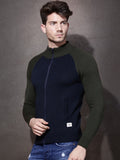 Roadster Men's Zipper Solid Cardigan
