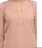 Ir Acc Casual 3/4 Sleeve Solid Women's Top