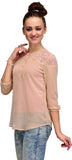Ir Acc Casual 3/4 Sleeve Solid Women's Top