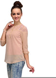 Ir Acc Casual 3/4 Sleeve Solid Women's Top