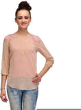 Ir Acc Casual 3/4 Sleeve Solid Women's Top