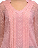 Ir Acc Casual Roll-up Sleeve Self Design Women's Top