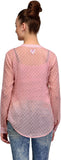 Ir Acc Casual Roll-up Sleeve Self Design Women's Top