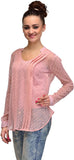 Ir Acc Casual Roll-up Sleeve Self Design Women's Top