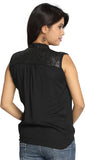 Urban Misty Casual Sleeveless Embellished Women's Top