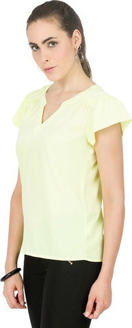 Alibi Casual Short Sleeve Solid Women's Top