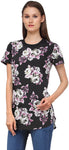 Ausy Casual Short Sleeve Floral Print Women's Top