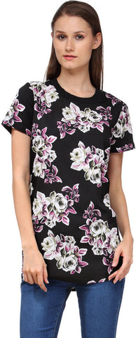 Ausy Casual Short Sleeve Floral Print Women's Top