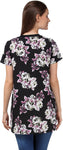 Ausy Casual Short Sleeve Floral Print Women's Top