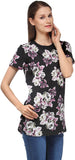 Ausy Casual Short Sleeve Floral Print Women's Top
