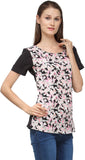 Ausy Casual Short Sleeve Printed Women's Top