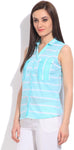 Allen Solly Casual Sleeveless Striped Women's Top