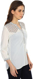 Colors Couture Casual 3/4 Sleeve Solid Women's Top