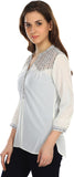 Colors Couture Casual 3/4 Sleeve Solid Women's Top