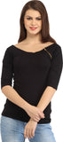 Cation Casual 3/4 Sleeve Solid Women's Top