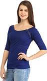 Cation Casual 3/4 Sleeve Solid Women's Top