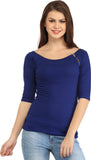Cation Casual 3/4 Sleeve Solid Women's Top