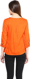 Calgari Casual 3/4 Sleeve Solid Women's Top