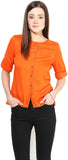 Calgari Casual 3/4 Sleeve Solid Women's Top