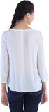 Dewberries Formal 3/4 Sleeve Solid Women's Top