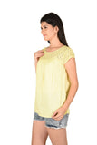 French Creations Casual Short Sleeve Solid Women's Top