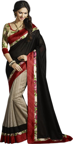 Vipul Saree Printed Bhagalpuri Raw Silk Sari