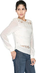Aaliya Festive Full Sleeve Self Design Women's Top
