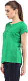 Cation Casual Short Sleeve Solid Women's Top