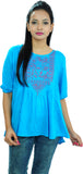 Goodwill Impex Casual 3/4 Sleeve Embroidered Women's Top
