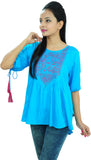 Goodwill Impex Casual 3/4 Sleeve Embroidered Women's Top