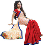 Indianbeauty Self Design, Printed Fashion Georgette Sari