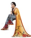 Indianbeauty Self Design, Printed Fashion Georgette Sari