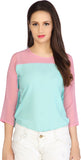 Iamyou Casual 3/4 Sleeve Solid Women's Top