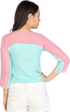 Iamyou Casual 3/4 Sleeve Solid Women's Top